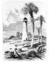 Illustration of lighthouse at the mouth of the Saint Johns River