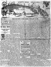 Front page of the Miami Metropolis - Miami, Florida