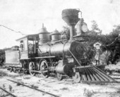 Doster girls on the Jupiter & Lake Worth Railway Company steam engine #1.