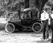 An automobile parked by a tree - Pensacola, Florida.