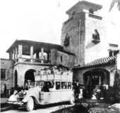Guests on club car at the Hollywood Golf and Country Club - Hollywood, Florida