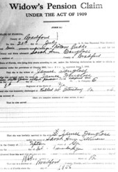 Widow's pension claim - Lake City, Florida