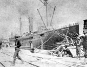 U.S. Army transport "Saratoga" at Port Tampa ready for the Spanish-American war.
