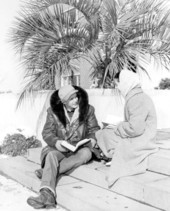 Florida State University students sitting outside the library on a winter's day - Tallahassee, Florida.