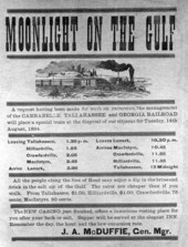 Carrabelle, Tallahassee & Georgia Railroad advertisement posting schedule