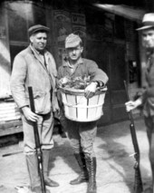 Men with basket of hunter quail - Hardaway, Florida