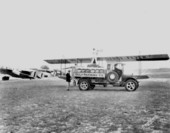 Jean Durand's plane being refueled - Tampa, Florida