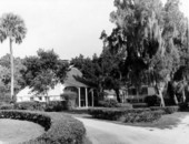 Kitchen, at left, and main house at the Kingsley Plantation State Park on Fort George Island in Jacksonville, Florida.