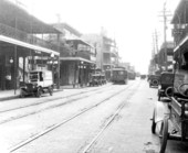 Street scene of 7th Avenue from 16th Street in Ybor City - Tampa, Florida.