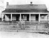 Woman in front of the Joshua Davis home - Mount Pleasant, Florida