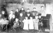 Group of school students posing with their teacher - Hawthorne, Florida