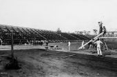 Football stadium during construction at University of Miami - Coral Gables, Florida