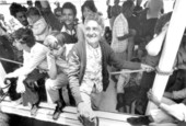 Cuban immigrants arriving at Key West during the 1980 sealift