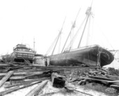 Schooner "Thomas B. Garland," aground after a hurricane - Tampa, Florida.