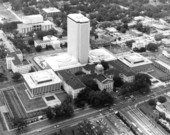 Aerial view of Florida's Capitol center prior to restoration of the old capitol building - Tallahassee, Florida.