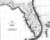 Engraved map of Florida