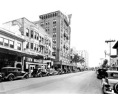 Looking down East Flagler Street - Miami, Florida.
