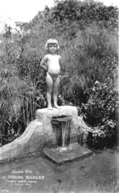 Jackie Ott the Aqua Tot at one of the plazas in Coral Gables.