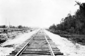 Temporary track during railroad construction from Perry to Monticello