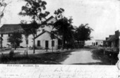 Looking down Main street at some unidentified buildings - Mulberry, Florida