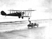 Auto-to-airplane transfer stunt - Daytona Beach, Florida