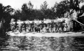 The New Ocklawaha Hotel boat decorated for the Washington's Birthday parade of boats - Eustis, Florida