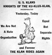 Flier advertising the Ku Klux Klan (KKK)