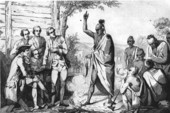 Conference between Native Americans and settlers