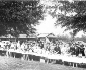 Group gathered for 50th wedding anniversary celebration - Fanlew, Florida