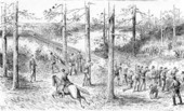 Artist's rendering of a Civil War fight - Cedar Key, Florida
