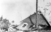 Saint Andrew's Episcopal Church after the 1928 hurricane - Lake Worth, Florida.