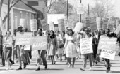 NAACP members marching to the Capitol during legislative session - Tallahassee, Florida.