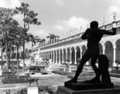 View of the courtyard at the John and Mabel Ringling Museum of Art - Sarasota, Florida.