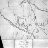 Map of Tallahassee area showing railroads, lakes and communities.