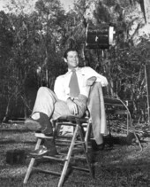 Movie star Robert Cummings during filming of the "Barefoot Mailman" - Silver Springs, Florida