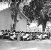 Parents and students gathered for a Concord school pageant - Miccosukee, Florida