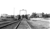 Florida East Coast Railway locomotive approaching turntable - Miami, Florida.