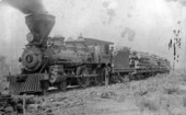 Stearns & Culver Lumber Company engine #1 at logging camp - Svea Region, Florida