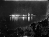 View of Jacksonville skyline along the riverfront at night - Jacksonville, Florida