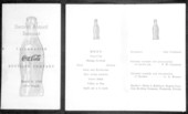 Menu and program for a Tallahassee Coca-Cola Bottling Company banquet at the Silver Slipper restaurant