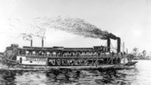 Drawing of the paddle steamboat "Santa Lucia"