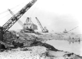 Construction of the levee - Lake Okeechobee, Florida