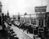 Street scene with Northwood Office on the right - West Palm Beach, Florida.