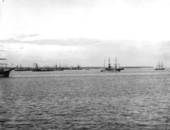 Sailing ships in the harbor - Pensacola, Florida.