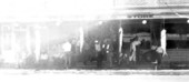Front of Williams Drug Store, with tarpon fishes hanging from the awning - Crystal River, Florida
