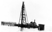 Driving piles for new bridge over Charlotte Harbor- Punta Gorda, Florida
