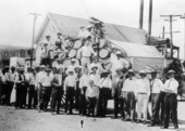 Potato barrels by the wagonload and proud citizens of Hastings
