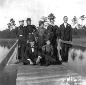 Panama City group on Watson Bayou bridge - Bay County, Florida