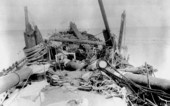 Unidentified foreign bark wrecked off coast after the hurricane of 1899 - Dog Island, Florida