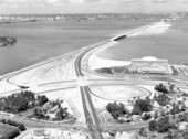 Aerial view of the Julia Tuttle Causeway - Miami, Florida.